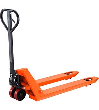 Pallet Truck- is a basic form of forklift often used and best suited to a warehouse environment, for the moving of pallets and palletized loads.